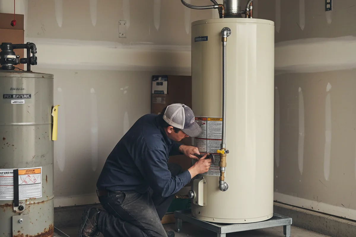 Water heater and shutoff valve replacement in Deale